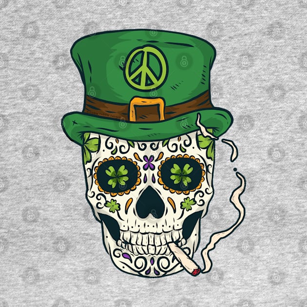 Cool Boho Sugar Skull Saint Patrick's Day by Dibble Dabble Designs